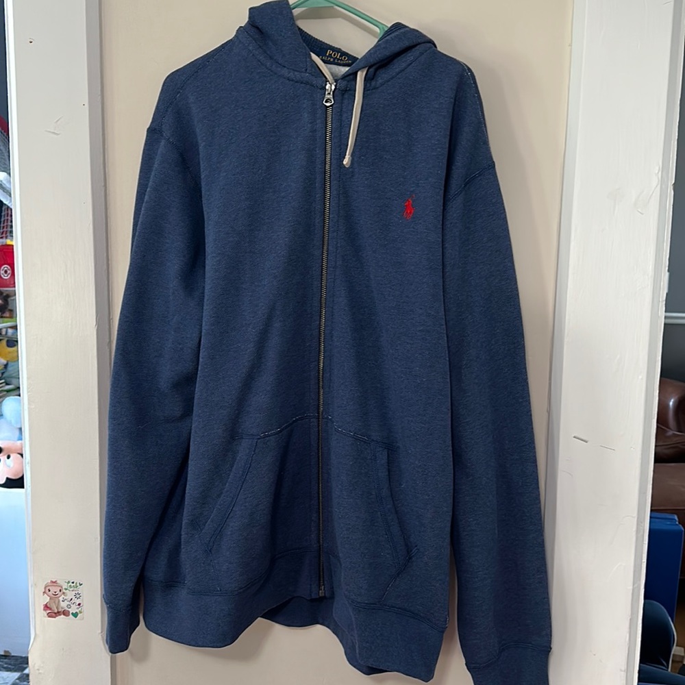 Blue Polo XXL zip up sweatshirt